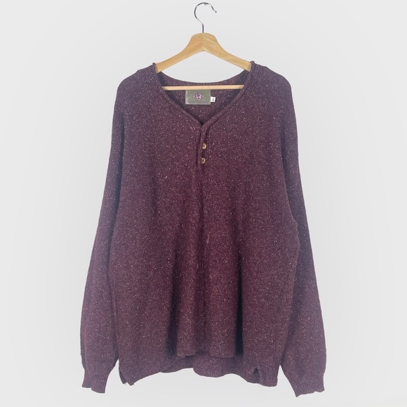 The Territory Ahead Other - The Territory Ahead Burgundy Henley Style Sweater